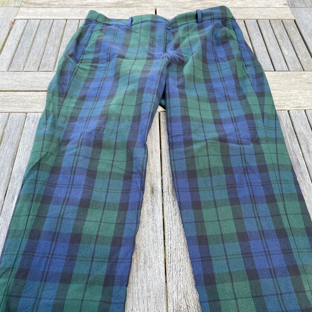 J Crew Factory Kallie Pant in Black Watch Plaid, Sz 12
